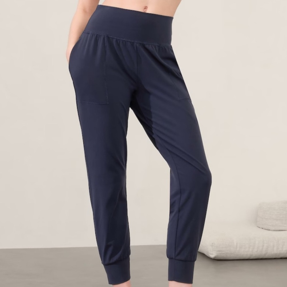 Athleta Navy Salutation Jogger Pants